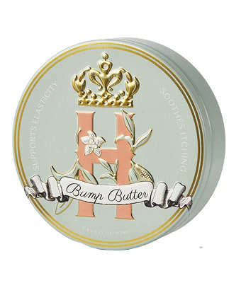 Royal Heir Botanicals tin of Bump Butter, green tin with a pink H with a olden crown