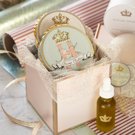 Royal Heir Bump Butter with Neroli and Frankincense for mom to be.