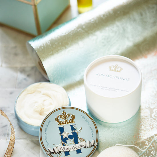 Eczema relieving butter in Blue by ROyal Heir Botanicals specifically formulated for eczema.