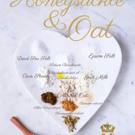 Royal Heir Botanicals_HONEYSUCKLE_And_Oat_Soak_with natural ingredients for eczema healing for baby